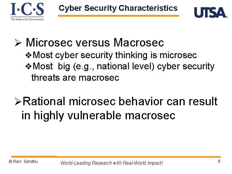 Microsec Technology Institute for Cyber Security The Data and Application