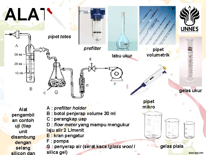 ALAT pipet tetes prefilter labu ukur pipet volumetrik gelas ukur Alat pengambil an contoh
