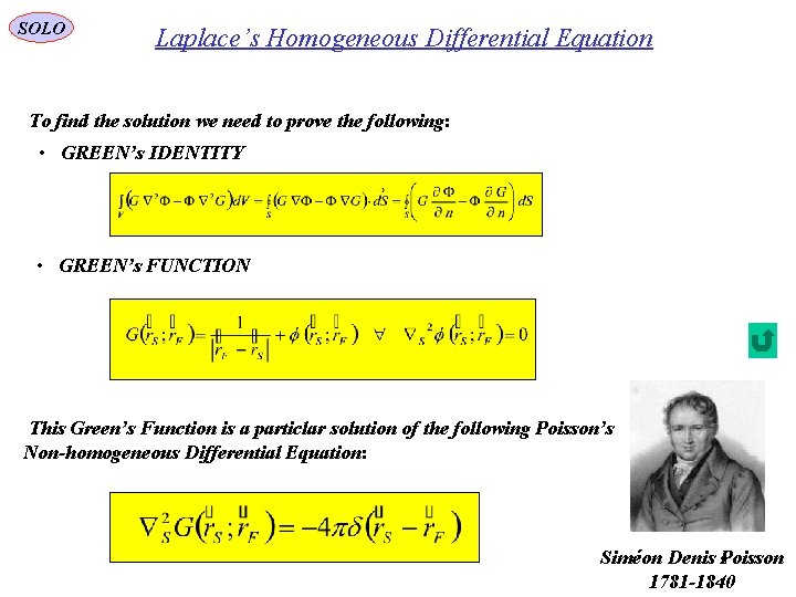 SOLO Laplace’s Homogeneous Differential Equation To find the solution we need to prove the