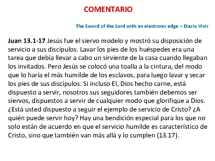 COMENTARIO The Sword of the Lord with an electronic edge – Diario Vivir Juan