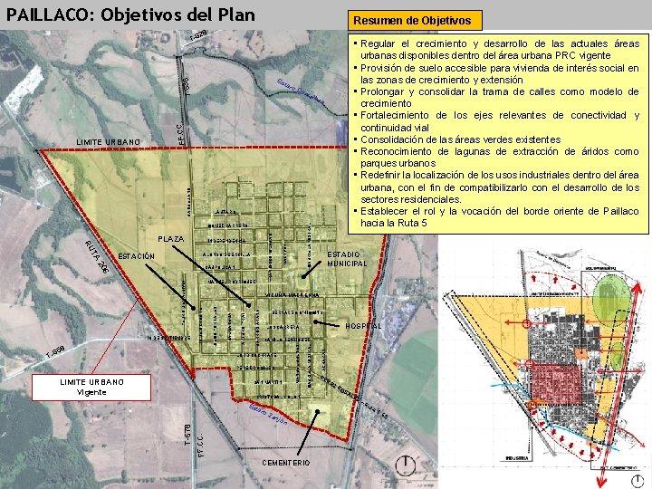 PAILLACO: Objetivos del Plan Resumen de Objetivos 28 T-6 • Regular el crecimiento y