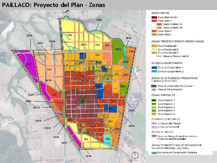 PAILLACO: Proyecto del Plan – Zonas 28 T-6 ZEP 4 ZH 2 ZEP 4
