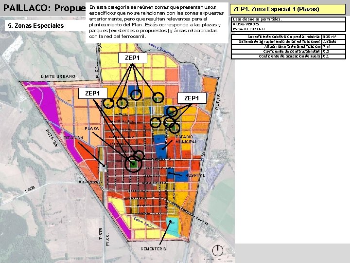 En esta categoría se reúnen zonas que presentan usos PAILLACO: Propuesta por zonas específicos