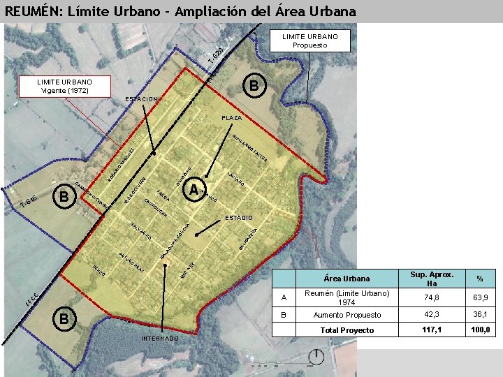 REUMÉN: Límite Urbano - Ampliación del Área Urbana FF CC T 62 0 LIMITE