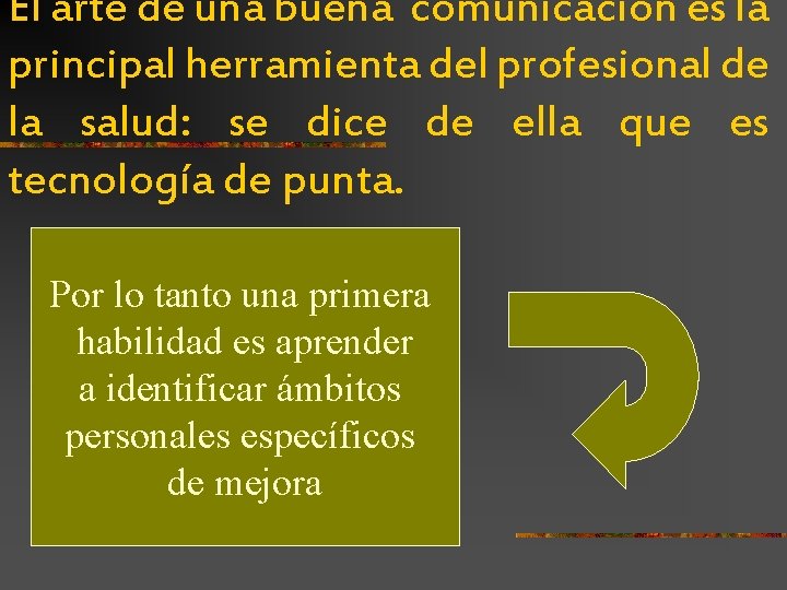 El arte de una buena comunicación es la principal herramienta del profesional de la El arte de una buena comunicación es la principal herramienta del profesional de la