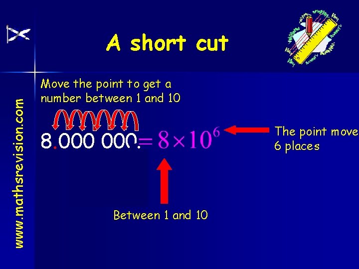 www. mathsrevision. com A short cut Move the point to get a number between