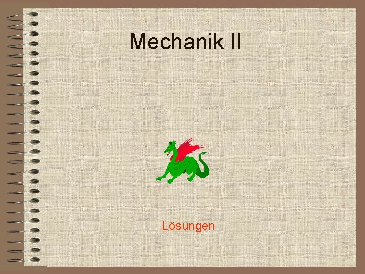 Mechanik II Lösungen 