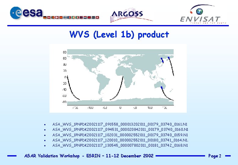 WVS (Level 1 b) product · · · ASA_WVS_1 PNPDK 20021117_091558_000013202011_00179_03740_0161. N 1 ASA_WVS_1