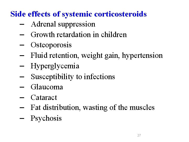 Side effects of systemic corticosteroids – Adrenal suppression – Growth retardation in children – Side effects of systemic corticosteroids – Adrenal suppression – Growth retardation in children –