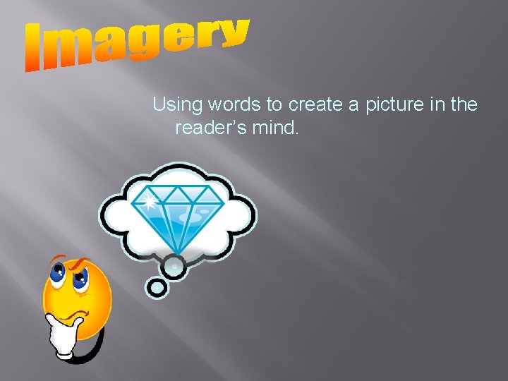 Using words to create a picture in the reader’s mind. 