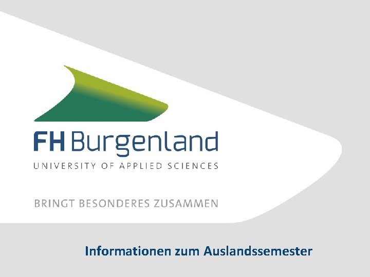 Informationen zum Auslandssemester 