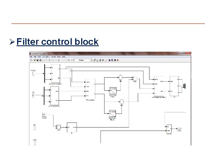 Ø Filter control block 