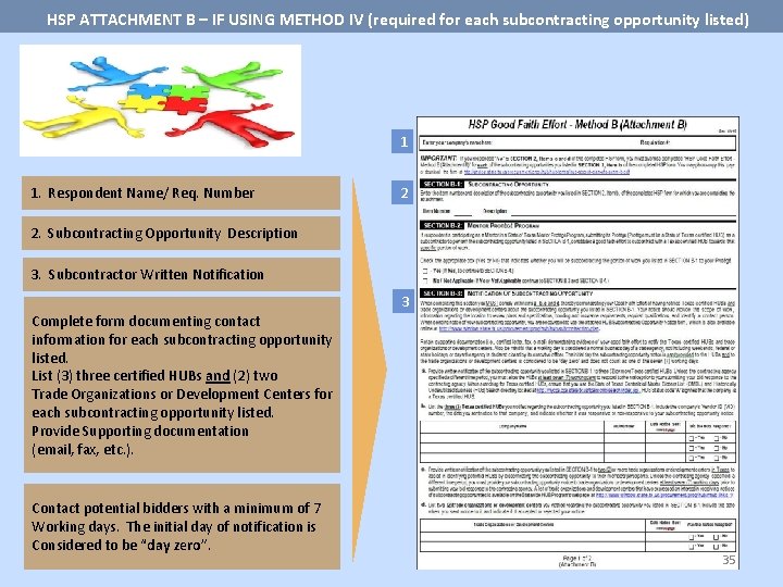 HSP ATTACHMENT B – IF USING METHOD IV (required for each subcontracting opportunity listed)