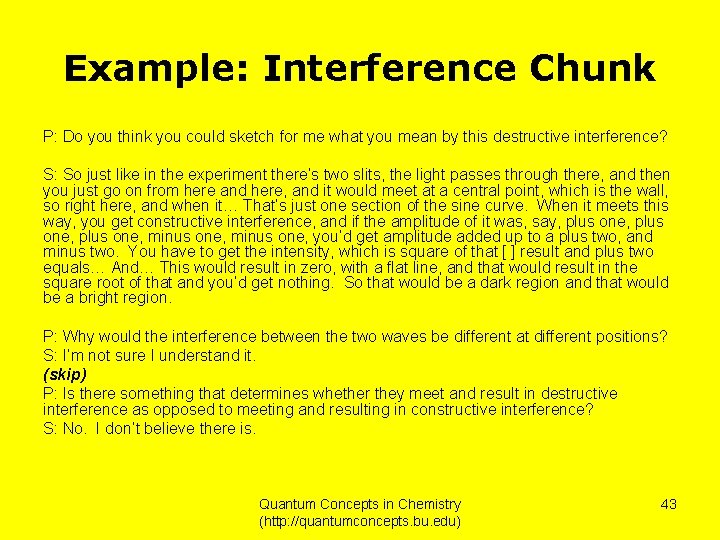 Example: Interference Chunk P: Do you think you could sketch for me what you