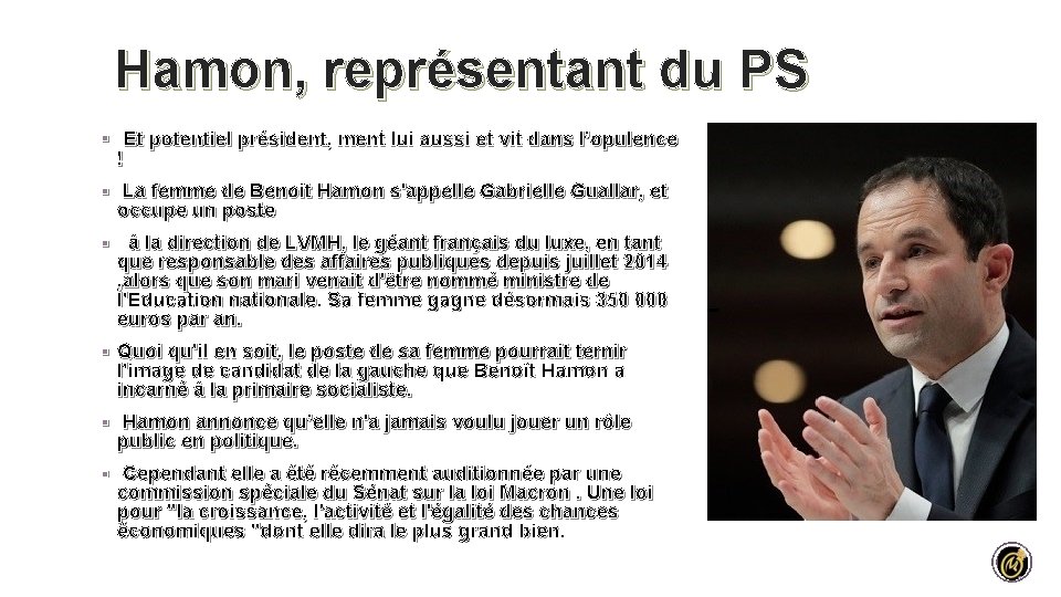 Hamon, représentant du PS § Et potentiel président, ment lui aussi et vit dans Hamon, représentant du PS § Et potentiel président, ment lui aussi et vit dans
