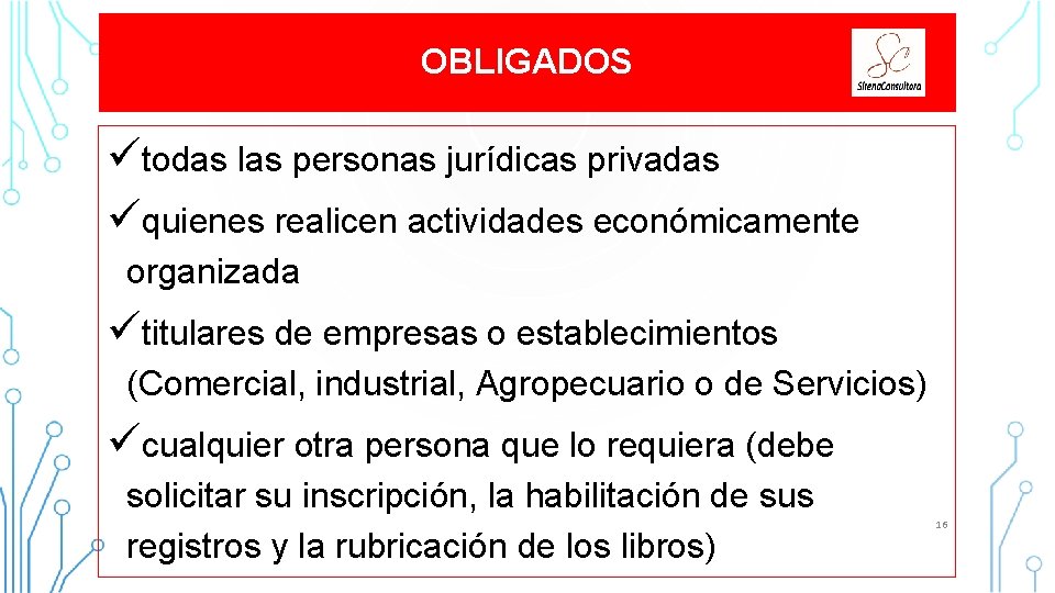 OBLIGADOS ütodas las personas jurídicas privadas üquienes realicen actividades económicamente organizada ütitulares de empresas OBLIGADOS ütodas las personas jurídicas privadas üquienes realicen actividades económicamente organizada ütitulares de empresas