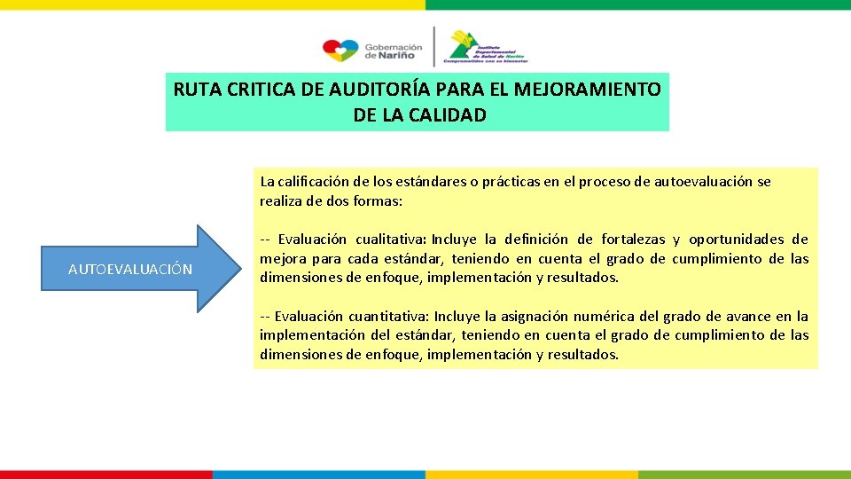 RUTA CRITICA DE AUDITORÍA PARA EL MEJORAMIENTO DE LA CALIDAD La calificación de los