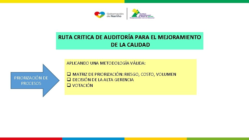 RUTA CRITICA DE AUDITORÍA PARA EL MEJORAMIENTO DE LA CALIDAD APLICANDO UNA METODOLOGÍA VÁLIDA: