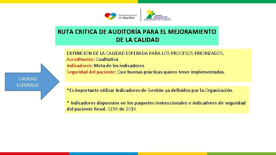 RUTA CRITICA DE AUDITORÍA PARA EL MEJORAMIENTO DE LA CALIDAD DEFINICION DE LA CALIDAD