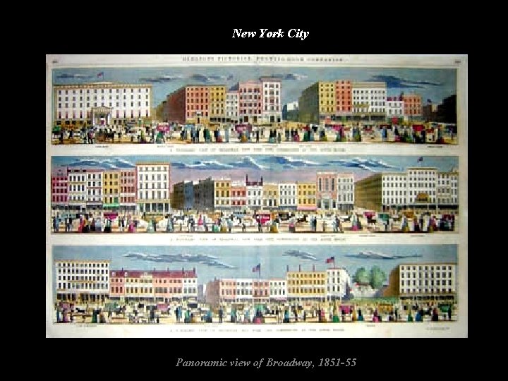 New York City Panoramic view of Broadway, 1851 -55 