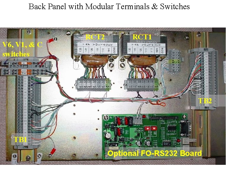 Back Panel with Modular Terminals & Switches V 6, V 1, & C switches