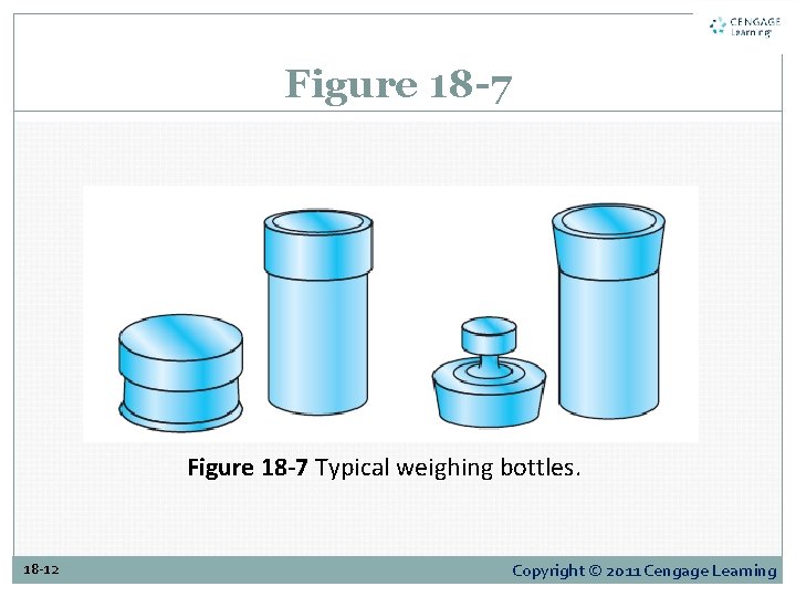 Figure 18 -7 Typical weighing bottles. 18 -12 Copyright © 2011 Cengage Learning 