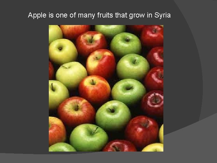 Apple is one of many fruits that grow in Syria 