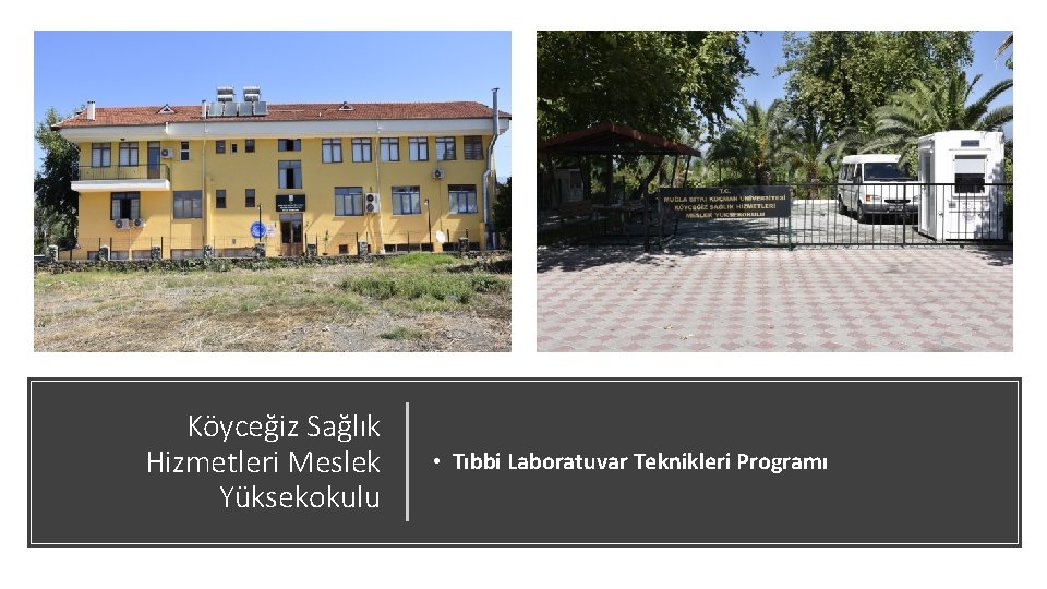 Köyceğiz Sağlık Hizmetleri Meslek Yüksekokulu • Tıbbi Laboratuvar Teknikleri Programı 