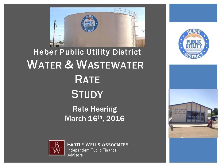 Heber Public Utility District W ATER & W ASTEWATER R ATE S TUDY Rate