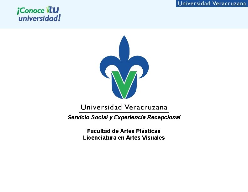 Servicio Social y Experiencia Recepcional Facultad de Artes Plásticas Licenciatura en Artes Visuales 