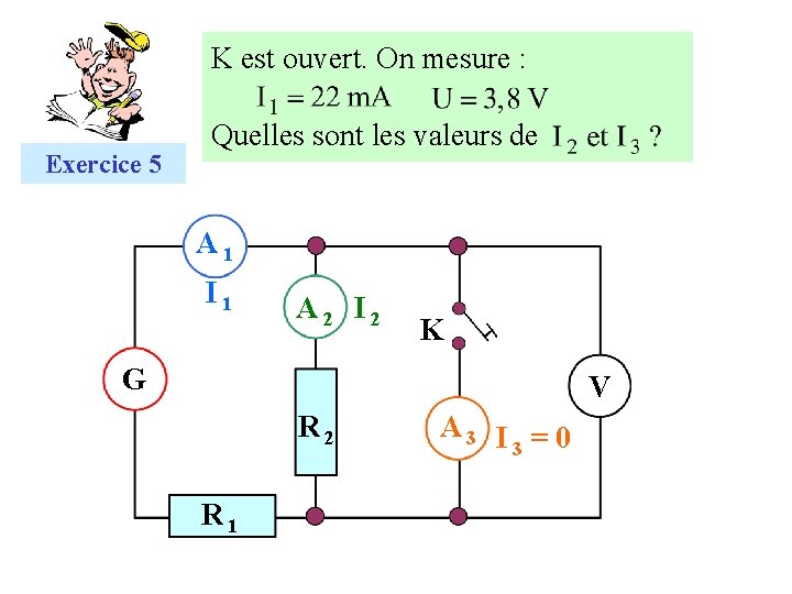 K est ouvert. On mesure : Exercice 5 Quelles sont les valeurs de A