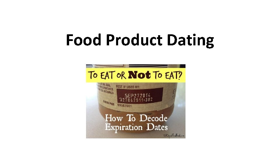 Food Product Dating 