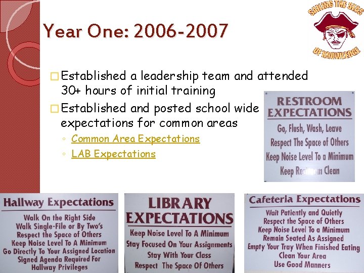 Year One: 2006 -2007 � Established a leadership team and attended 30+ hours of