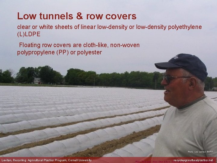 Low tunnels & row covers clear or white sheets of linear low-density or low-density