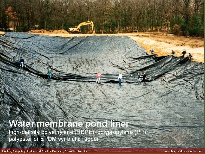 Water membrane pond liner high-density polyethylene (HDPE), polypropylene (PP), polyester or EPDM synthetic rubber