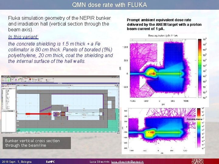 QMN dose rate with FLUKA Fluka simulation geometry of the NEPIR bunker and irradiation