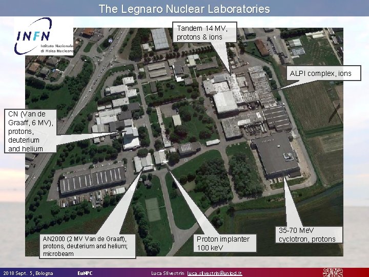 The Legnaro Nuclear Laboratories Tandem 14 MV, protons & ions ALPI complex, ions CN