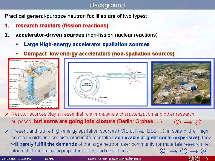 Background Practical general-purpose neutron facilities are of two types: 1. research reactors (fission reactions)