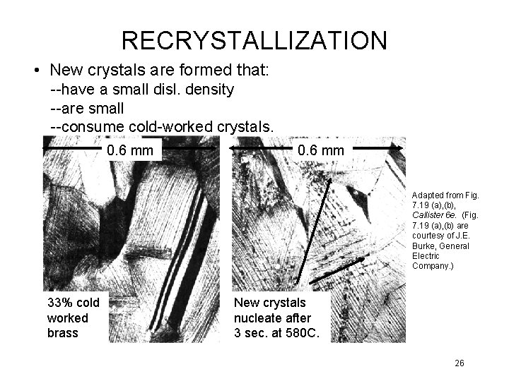 RECRYSTALLIZATION • New crystals are formed that: --have a small disl. density --are small