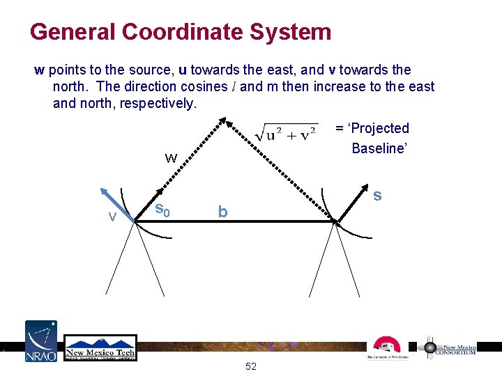 General Coordinate System w points to the source, u towards the east, and v General Coordinate System w points to the source, u towards the east, and v