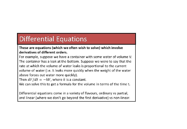 Differential Equations 