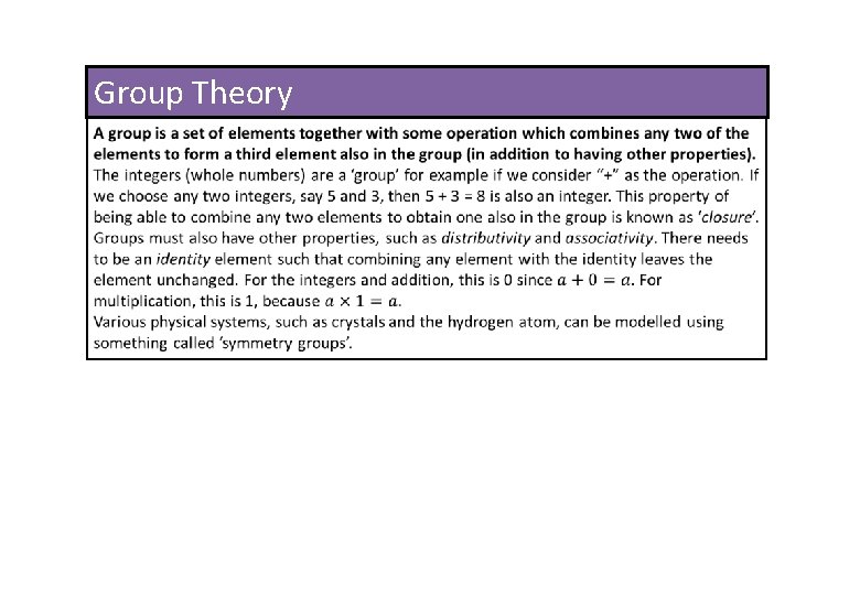 Group Theory 