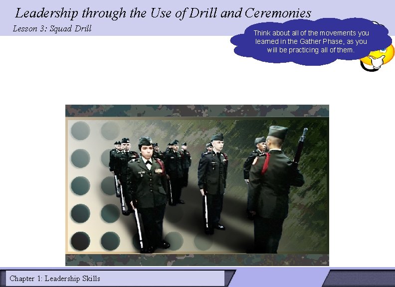 Leadership through the Use of Drill and Ceremonies Lesson 3: Squad Drill Chapter 1: