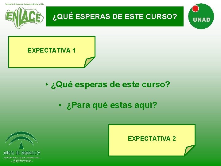 ¿QUÉ ESPERAS DE ESTE CURSO? EXPECTATIVA 1 • ¿Qué esperas de este curso? •