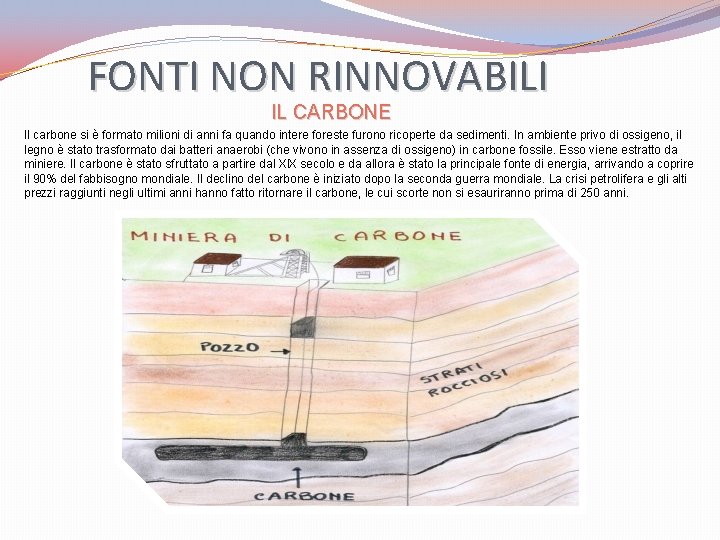 FONTI NON RINNOVABILI IL CARBONE Il carbone si è formato milioni di anni fa FONTI NON RINNOVABILI IL CARBONE Il carbone si è formato milioni di anni fa