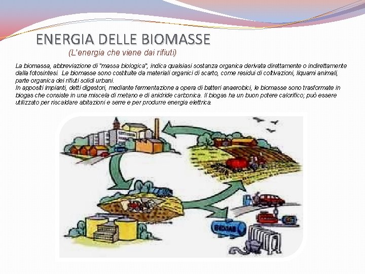 ENERGIA DELLE BIOMASSE (L’energia che viene dai rifiuti) La biomassa, abbreviazione di "massa biologica", ENERGIA DELLE BIOMASSE (L’energia che viene dai rifiuti) La biomassa, abbreviazione di "massa biologica",