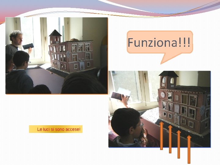 Funziona!!! Le luci si sono accese! Funziona!!! Le luci si sono accese!