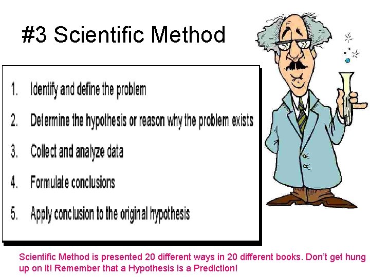 #3 Scientific Method is presented 20 different ways in 20 different books. Don’t get