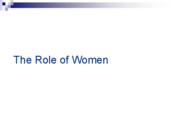 The Role of Women 