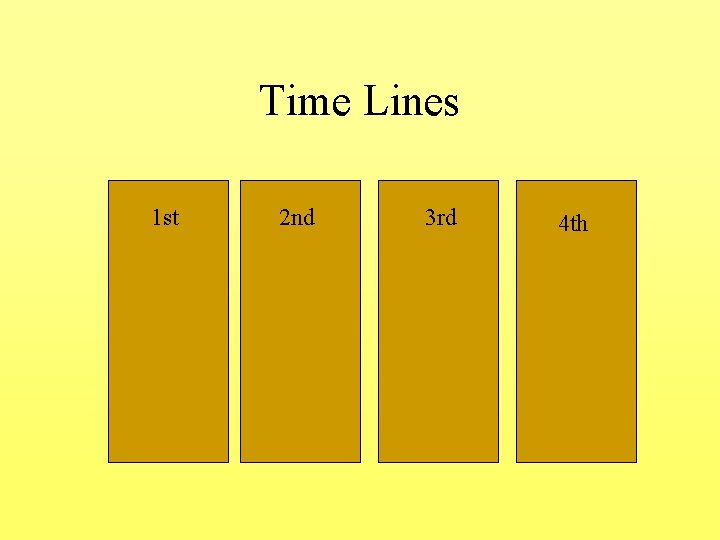 Time Lines 1 st 2 nd 3 rd 4 th 